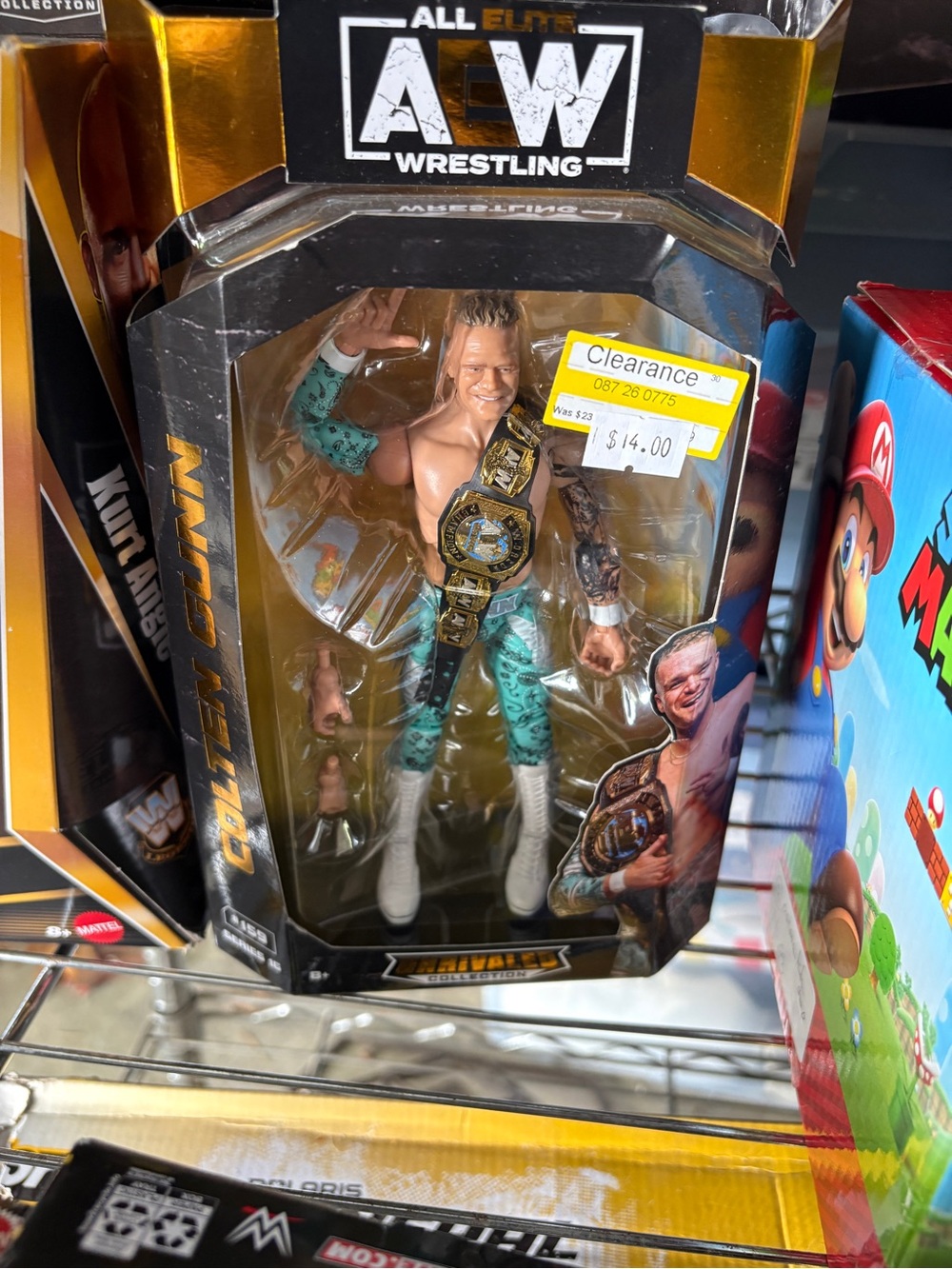 Nwt AEW Colten Gunn Action Figure - Teal & White Ring Gear